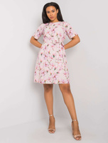Beige Patterned Plus Size Dress Celene