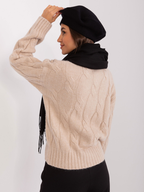 Hurtownia Czarny jednokolorowy beret damski