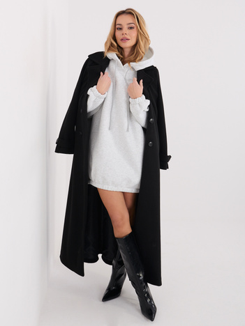 Jasnoszara dresowa sukienka z gumką na dole