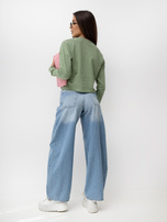 Pistachio short sweatshirt made of cotton SUBLEVEL.