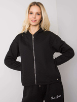 Black quilted basic hoodie Melanie.