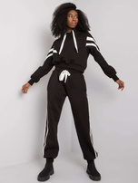 Czarny komplet casualowy z lampasami Stacy 