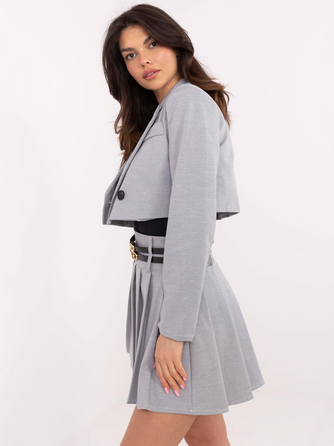 Hurt Szara marynarka damska z zapięciem na guzik