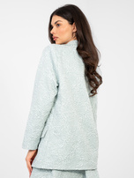 Miętowa żakardowa marynarka z podszewką RUE PARIS 