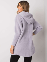 Jasnoszary płaszcz alpaka Carolyn