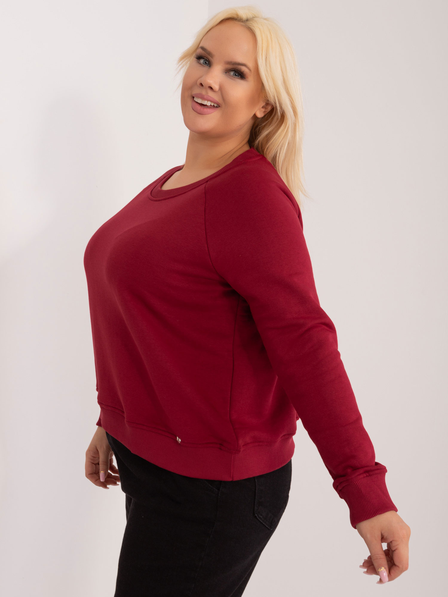 Bordo pulover plus size iz bombaža Donna.