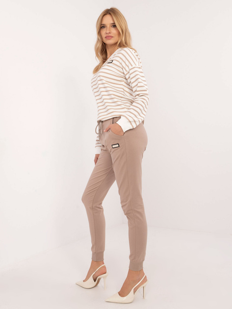 Hurt Ecru-beżowy dresowy komplet ze spodniami