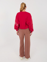 Brązowe spodnie ze ściągaczami na dole NATURAL SIDE