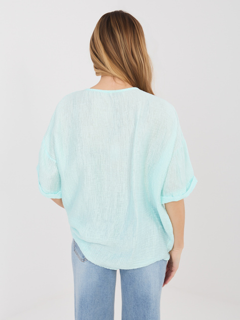 Miętowa luźna bluzka na lato