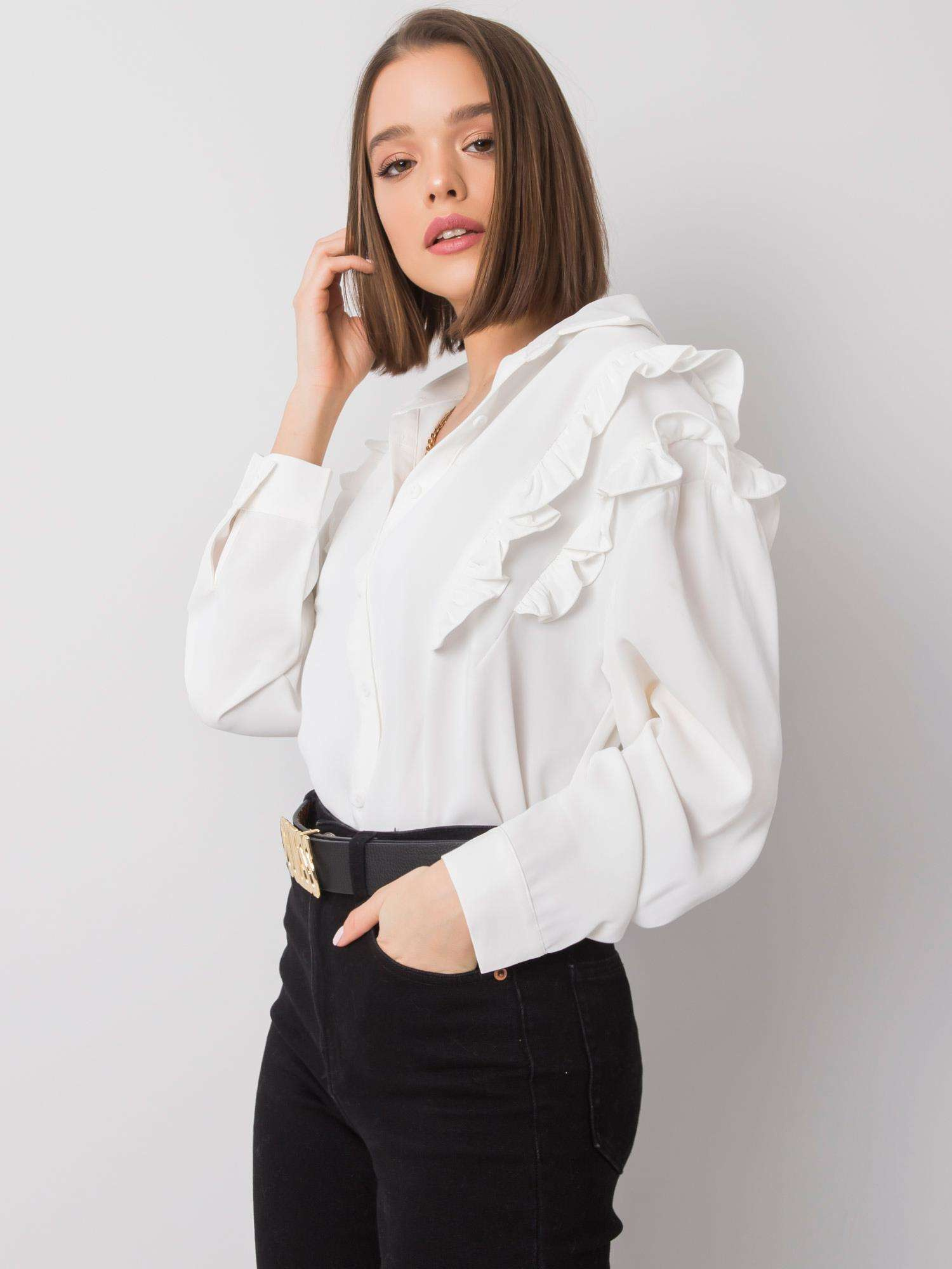 Ecru-Bluse mit Rüschen Layla OCH BELLA.