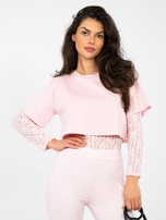 Pastelowe różowe dopasowane body z efektem 2w1