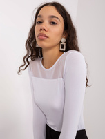 Hurt Biała bluzka longsleeve z wiskozy BASIC FEEL GOOD