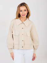 Beżowa koszula oversize z bawełny RUE PARIS 