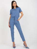 Hurt Blue summer pants made of fabric with pockets SUBLEVEL.