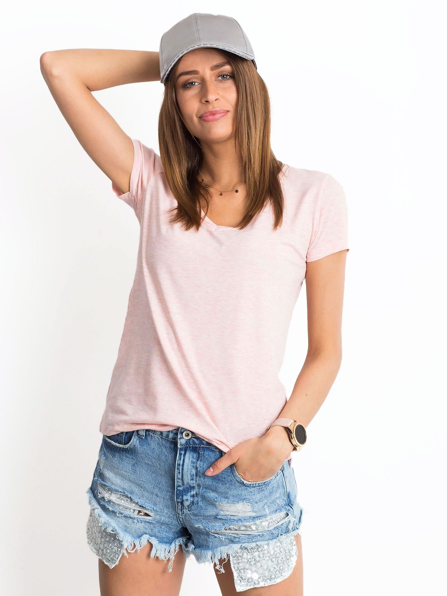 Rosa Melange T-Shirt Square
