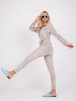 Jasnoszary komplet welurowy z wiskozy Ilaria