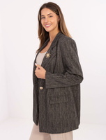 Ciemnoszara elegancka marynarka z dżetami