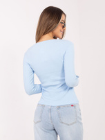 Jasnoniebieska dopasowana bluzka w prążek RUE PARIS 