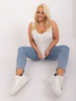 Hurt Kremowy prążkowany top plus size MAYFLIES 