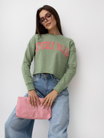 Pistáciová krátká mikina z bavlny SUBLEVEL.