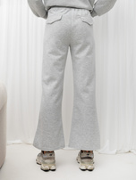Gray basic tracksuit set with a zip-up hoodie.