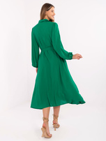 Zielona koszulowa sukienka z wiskozy