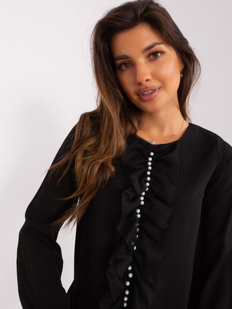 Hurt Czarna bluzka wizytowa z długim rękawem