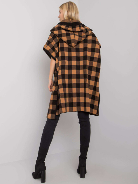 Czarno-camelowy kardigan z kapturem Lovington