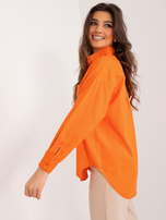 Hurt Pomarańczowa bawełniana koszula damska z kieszenią