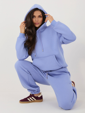 Fioletowy damski komplet ze spodniami typu jogger