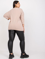 Helle beige lockere Bluse in Übergröße Manon.