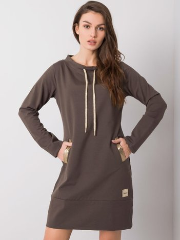 Ciemna khaki sukienka Holly