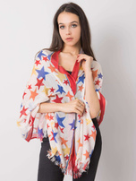 Czerwona chusta z nadrukiem gwiazd