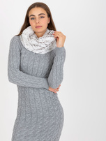 Hurt Biało-ciemnobrązowy komin ze sztucznego futerka