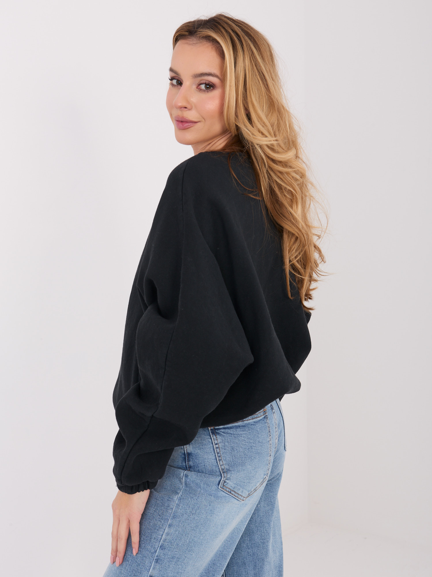 Czarna rozpinana bluza oversize z bawełny 