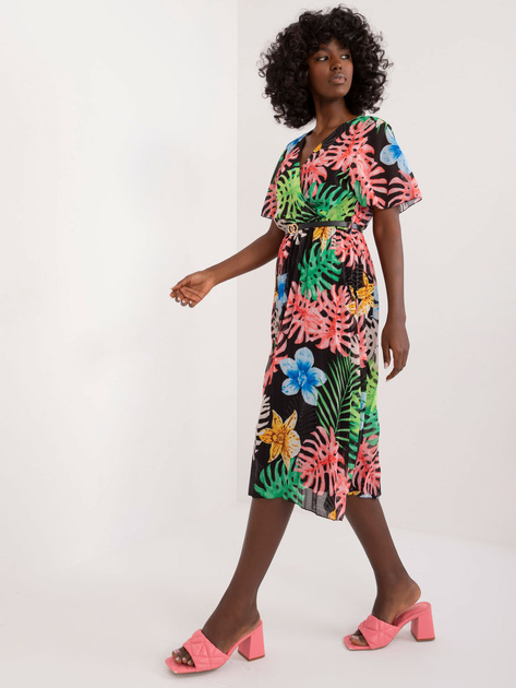 Hurt Czarna midi sukienka z krótkim rękawem