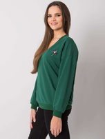 Dark green sweatshirt with applique Marseille RUE PARIS 
