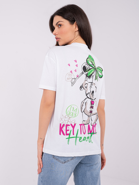 Biały t-shirt z nadrukiem na plecach SUBLEVEL