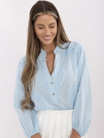 Světle modrá košilová blůza boho OCH BELLA.