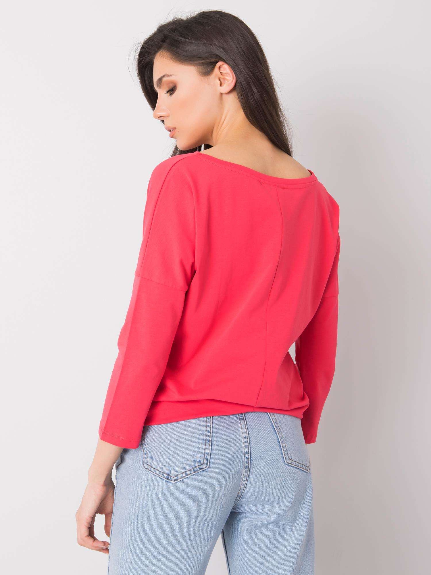 Coral blouse with print Rosita RUE PARIS