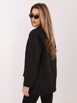 Czarna marynarka z fakturowej tkaniny RUE PARIS 