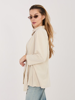 Beżowa asymetryczna koszula z sztruksu RUE PARIS 