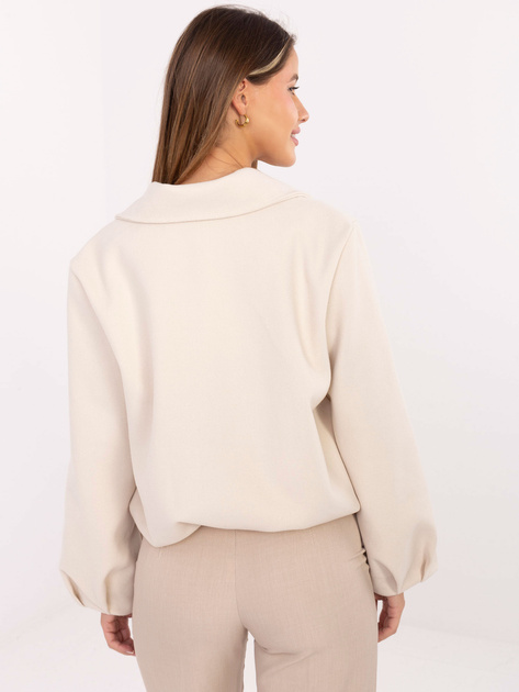 Jasnobeżowa kurtka ze ściągaczem na dole RUE PARIS