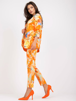 Pomarańczowa damska marynarka z printami