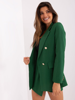 Dunkelgrünes elegantes Anzugset mit Shorts.
