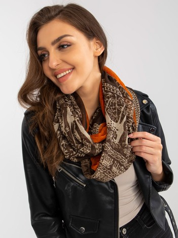 Online wholesale Brown printed scarf.