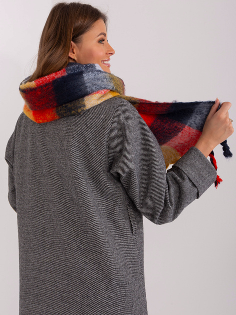 Hurt Czerwono-musztardowy zimowy szal damski