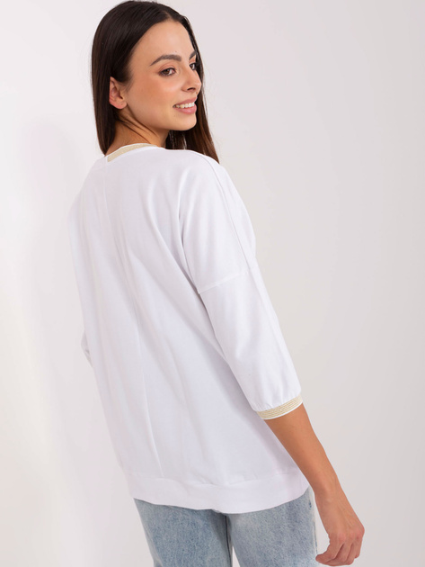 Hurt Biała bluzka oversize z dekoltem V RUE PARIS