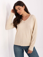 Light beige women's sweater with a modal blend.