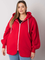 Czerwona bluza plus size z kapturem Ella 